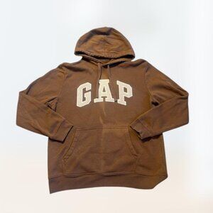 Vintage 2000s Distressed Gap Brown and Tan Hoodie Men's Size M Sporty Gorpcore